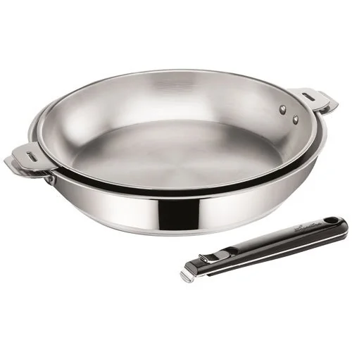 LAGOSTINA Lot 2 poêles 24 et 28 cm inox + poignée - Salvaspazio+