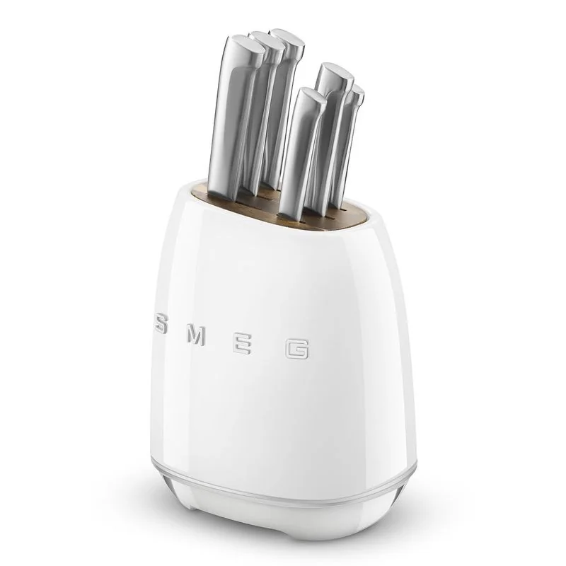 SMEG Bloc 6 couteaux Blanc - Années 50 - KBSF02WH
