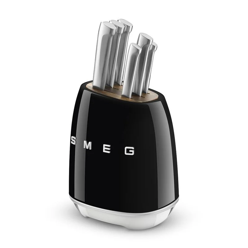 SMEG Bloc 6 couteaux Noir - Années 50 - KBSF02BL
