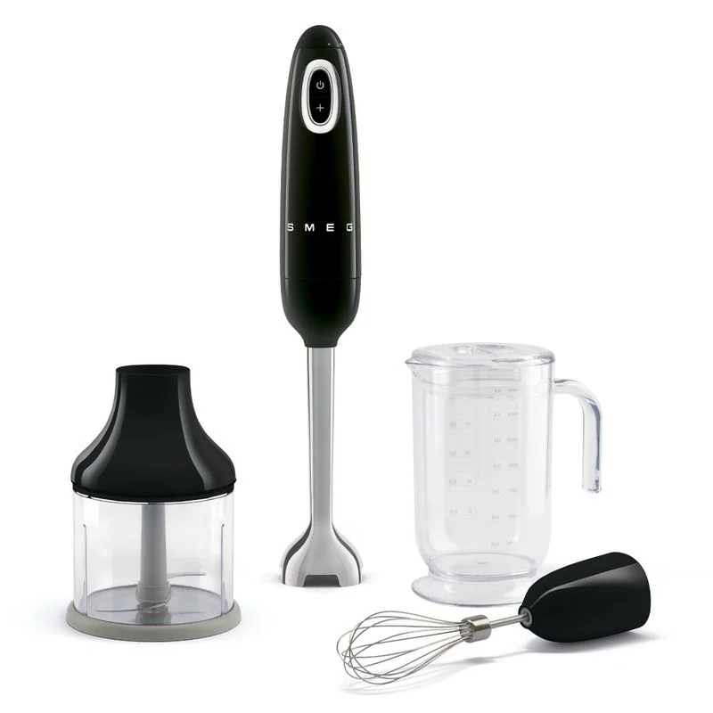 SMEG Mixeur plongeant Noir avec accessoires - Années 50  - HBF03BLEU