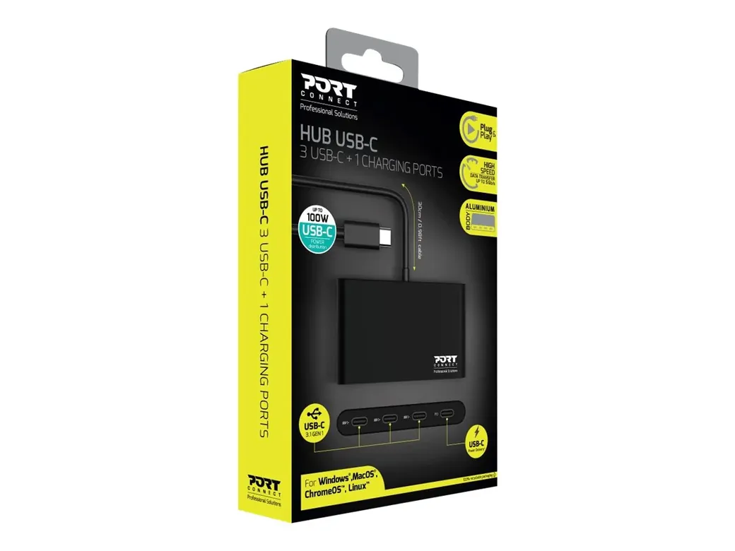 PORT DESIGNS USB Hub Type-C 4Ports TypeC - 900147