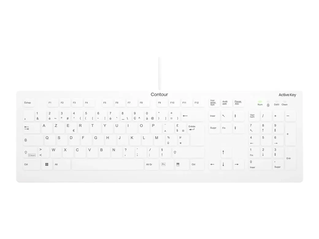 CHERRY Flat Profile Hygiene Keyboard(FR) - AK-C8112-U1-W/FR