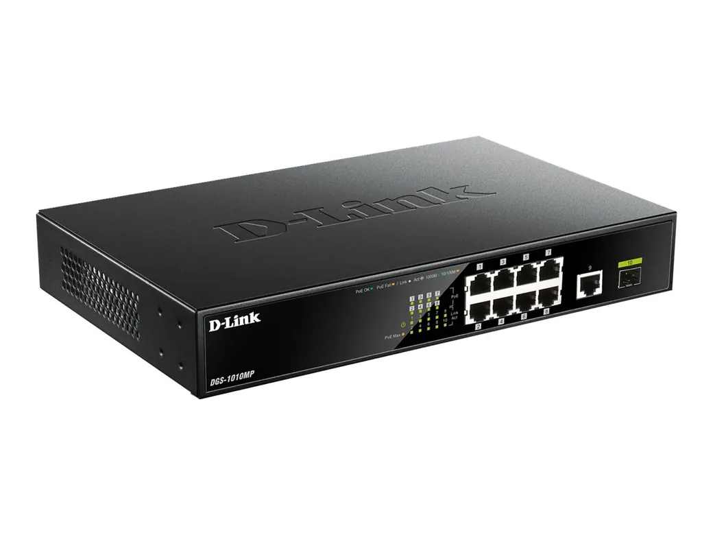 D-LINK 8 Gigabit PoE/PoE+ ports - DGS-1010MP/E