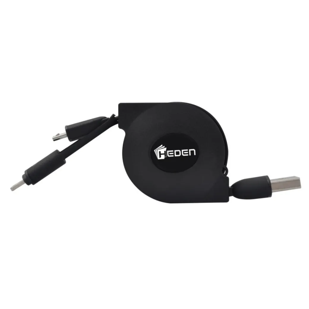 Cable USB de recharge retractable 2en1 de 1M, ligntening + micro usb - 0-CABCH21USB
