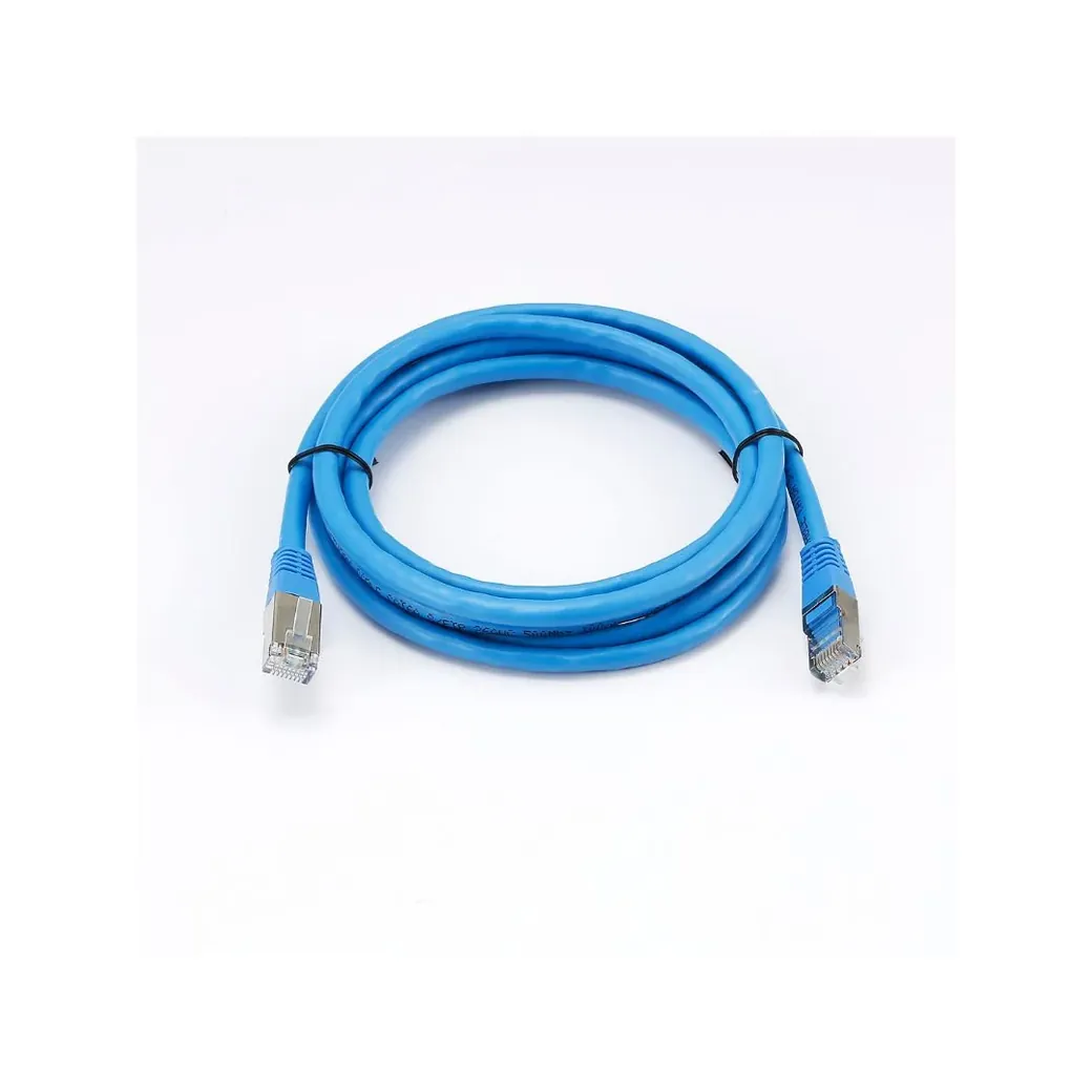 C ble RJ45 Male/Male droit CAT6A S/FTP - Longueur 2M - Bleu - en sachet - 0-CABRJ45D200-6ASB