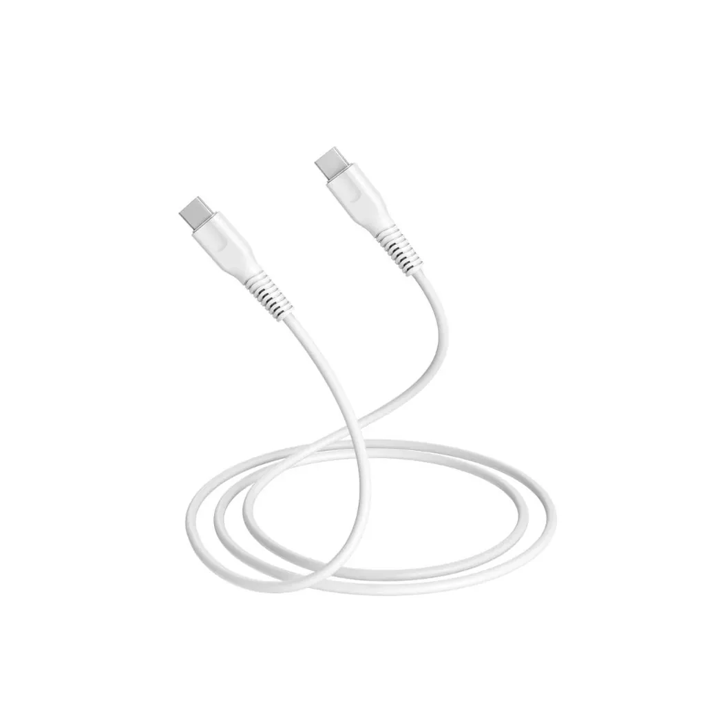 C ble USB-C/USB-C 2.0 Male/Male - 25W - Longueur 1M - Blanc - en sachet - 0-CABUSBCC25W100B