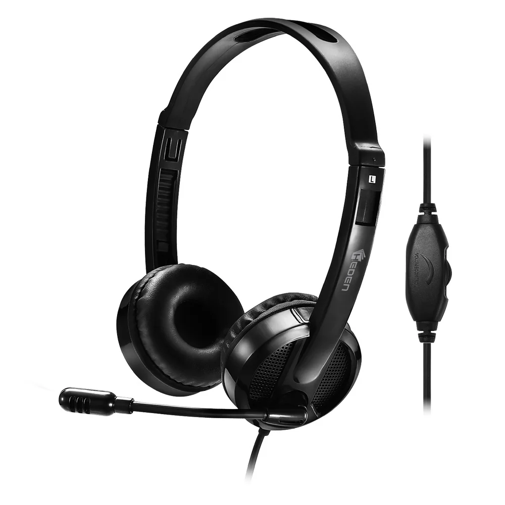 Casque micro HEDEN filaire double jack 3.5mm micro pivotant, arceau réglable noi - 0-CASFILMICJK