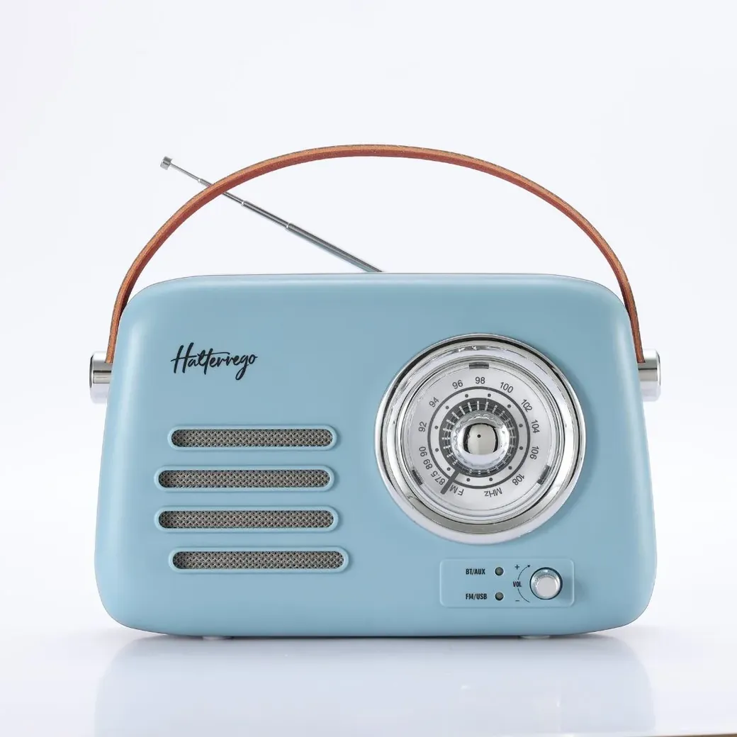 Enceinte/Radio rétro HALTERREGO, RMS 5W, Bluetooth, Radio FM, lecteur USB, Aux I - 0-HALRADRETRO3B