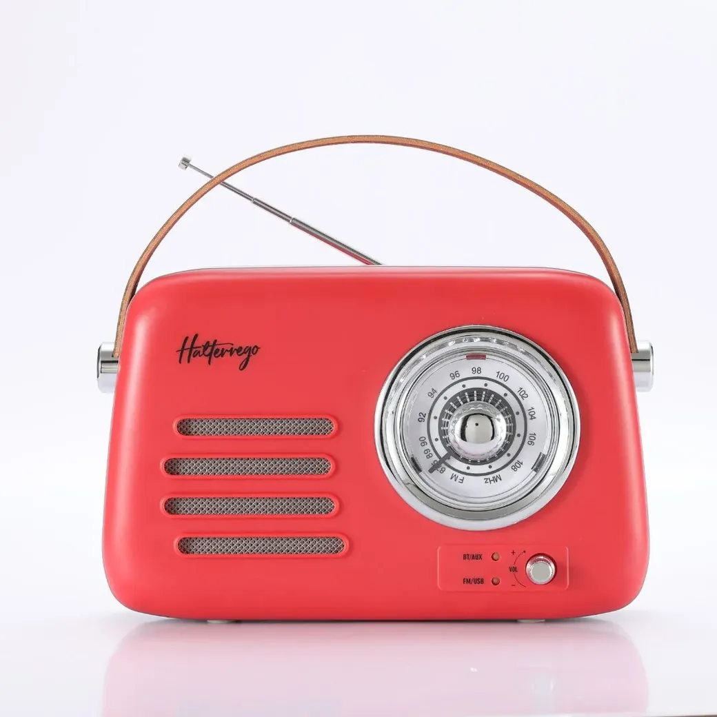 Enceinte/Radio rétro HALTERREGO, RMS 5W, Bluetooth, Radio FM, lecteur USB, Aux I - 0-HALRADRETRO3R