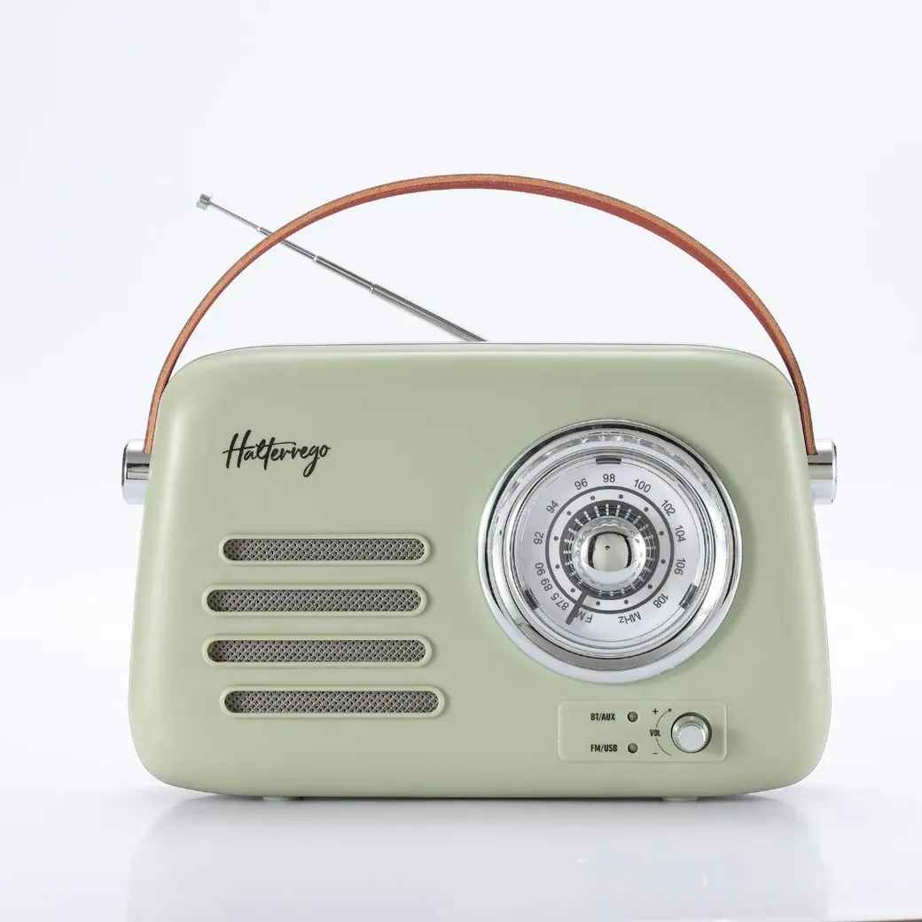 Enceinte/Radio rétro HALTERREGO, RMS 5W, Bluetooth, Radio FM, lecteur USB, Aux I - 0-HALRADRETRO3V