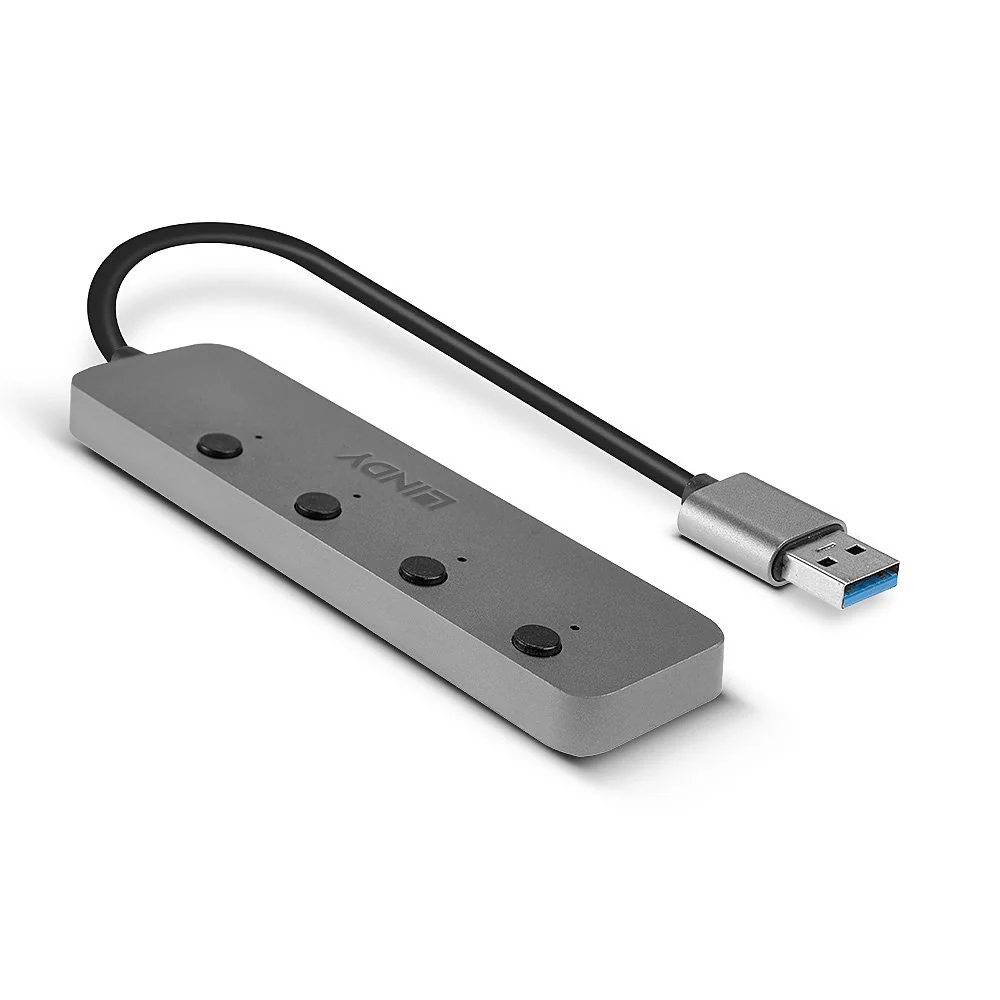 LINDY 4P USB 3.0 hub with on/off switch - 43309
