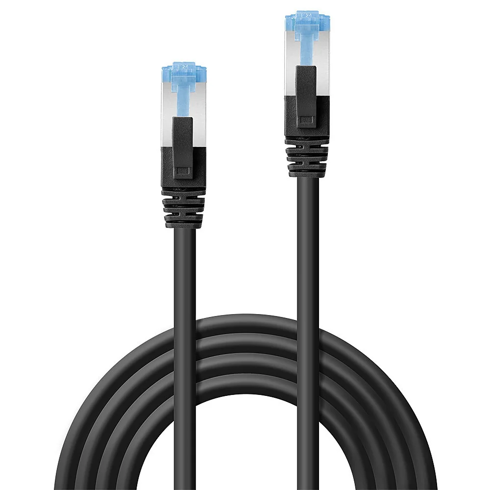 LINDY Cat.6A S/FTP LSOH Black 0.3m - 47175