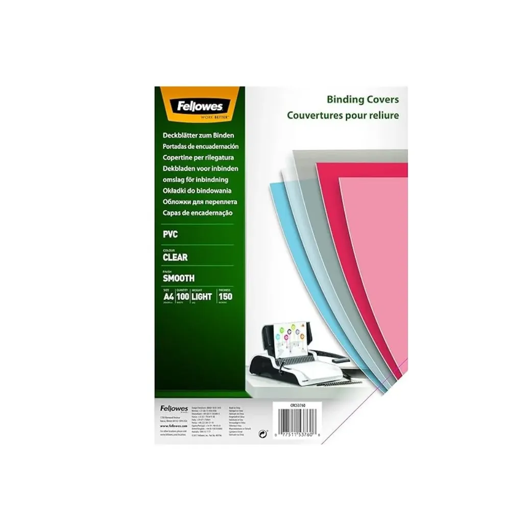 FELLOWES COUV A4 TRANSPARENT 150 MICX100 - 5376001