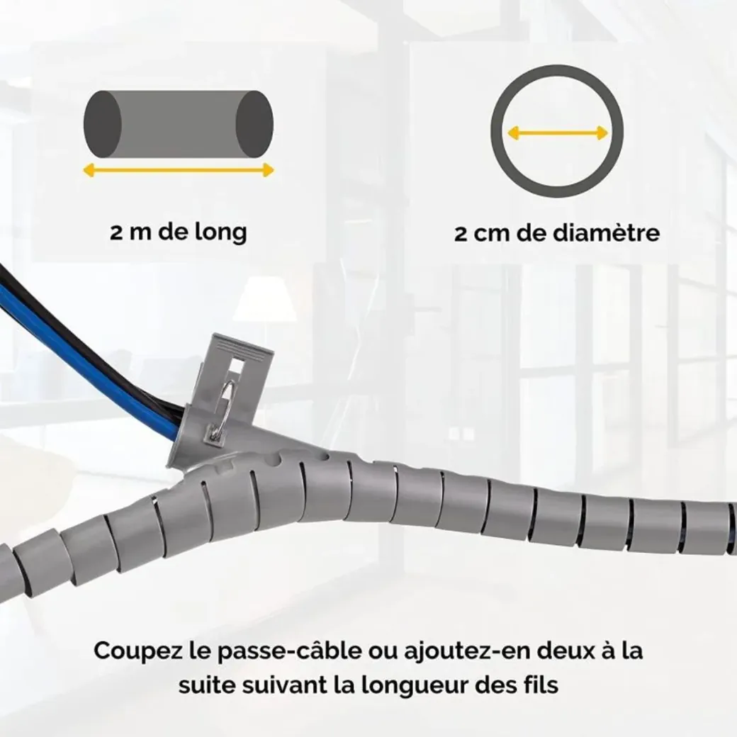 FELLOWES cablezip guide cable - gris - 9929801