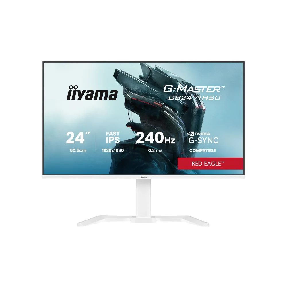 Ecran IIYAMA 23.8'' G-Master Red Eagle Blanc IPS 1920x1080 16:9 0.3ms 350cd/m 2 - GB2471HSU-W1