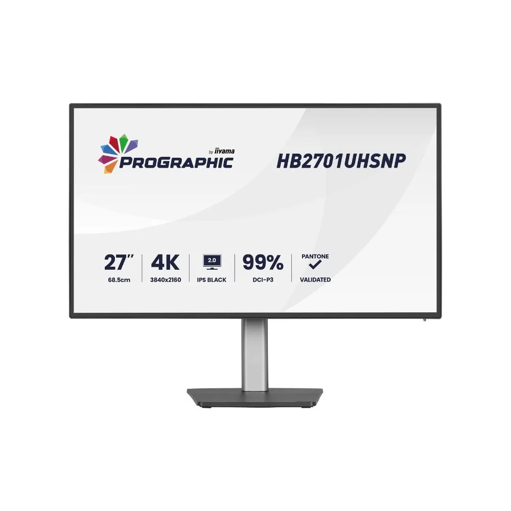Ecran Prographic IIYAMA 27 Noir Ultra mince IPS 16:9 3840x2160 60Hz 450cd/m 4m - HB2701UHSNP-B1