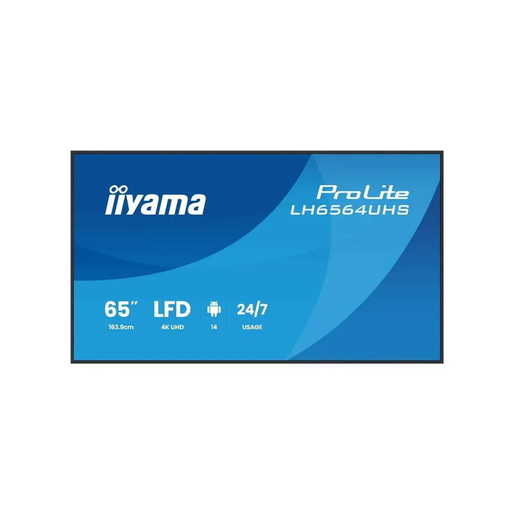 IIYAMA LFD 65 dalle VA 4K UHD 3840x2160 16:9 24/7 2xHDMI USB-C 2xUSB HPs 500cd/ - LH6564UHS-B1AG