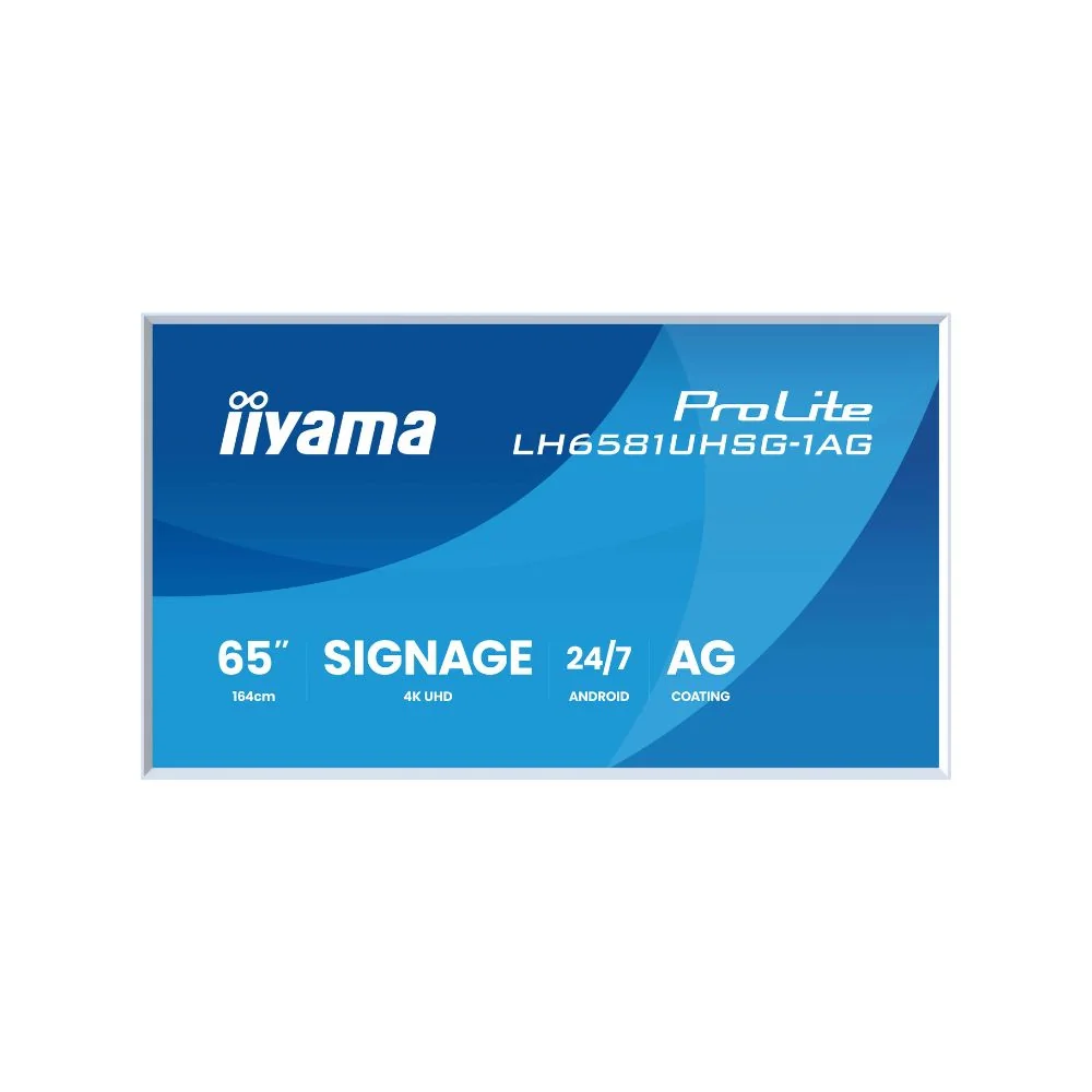 IIYAMA LFD 65 Blanc dalle VA 24/7 3840x2160 2xHDMI 2xUSB USB-C HPs 500cd/m Pay - LH6581UHSG-1AG