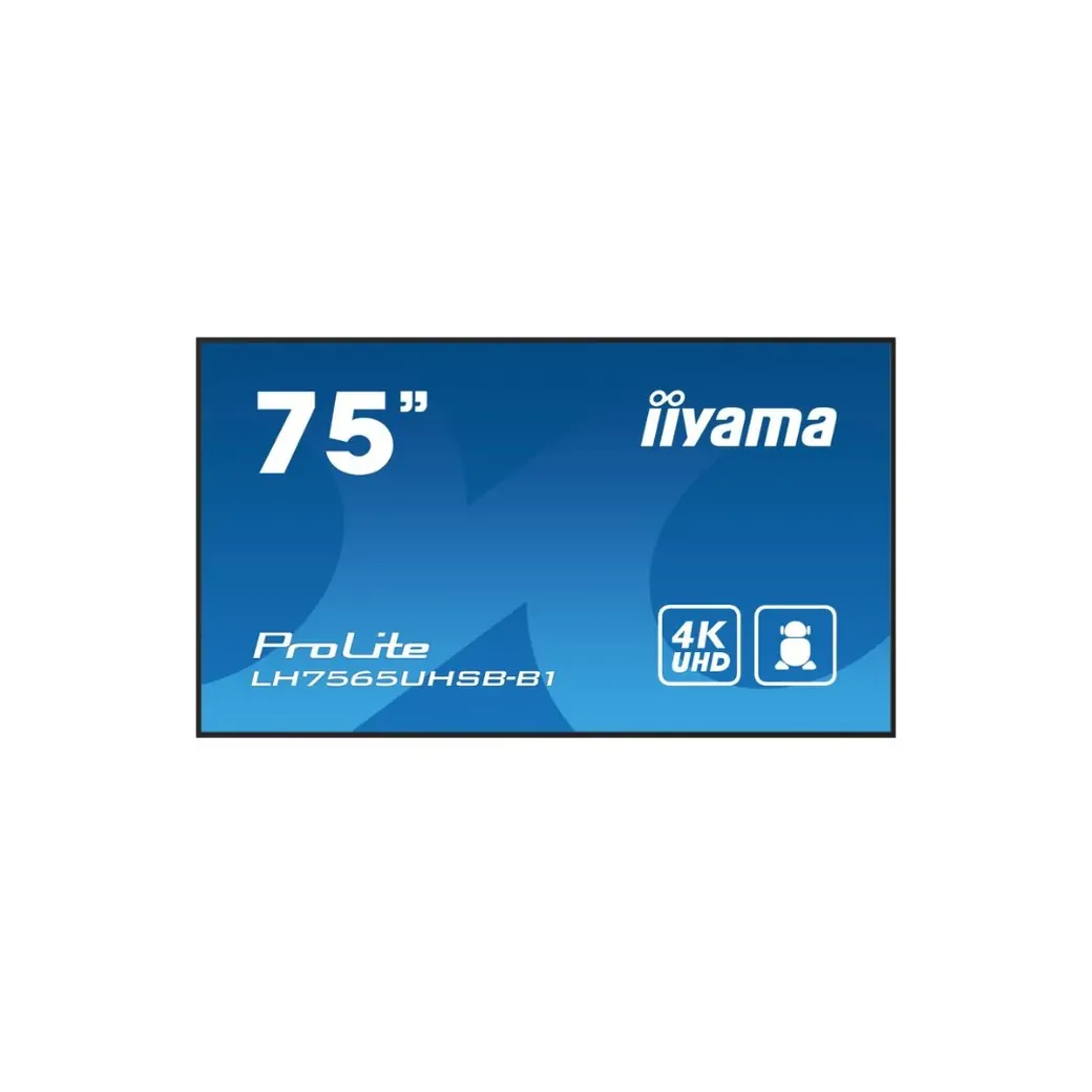 IIYAMA LFD 75 dalle IPS 24/7 3840x2160 16:9 8ms 800cd/m 2xHDMI DisplayPort 2xU - LH7565UHSB-B1
